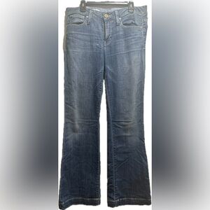 The Gap Long & Lean mid blue stretch flare trouser jeans 26/2a